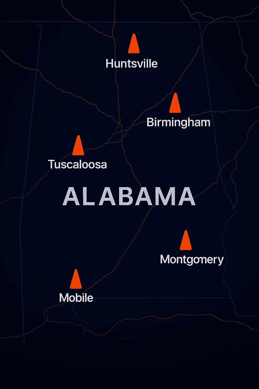 Find Secure tractor trailer parking and Storage in Alabama    Alexandria, Anniston, Birmingham, Huntsville, Tuscaloosa