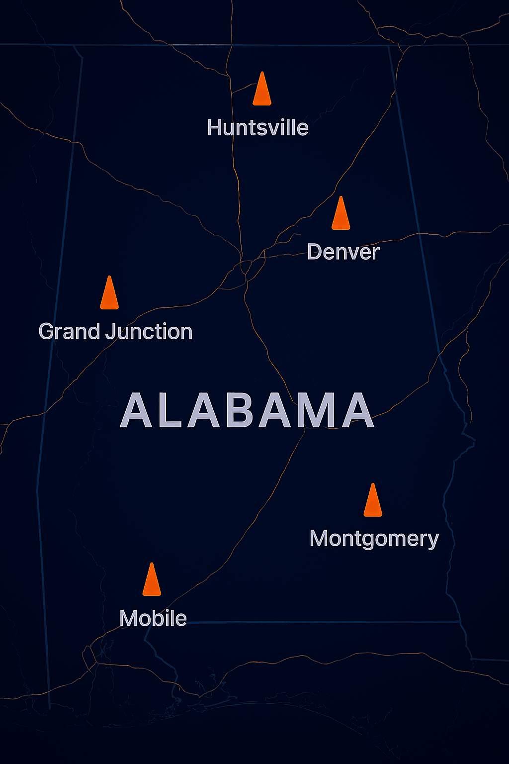 Find Secure Tractor Trailer Truck or Commercial Fleet Equipment Parking and Storage in Alabama Alexandria, Anniston, Birmingham, Huntsville, Tuscaloosa